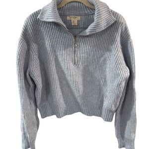 Jessica Simpson Light Gray Ribbed Turtleneck Sweater